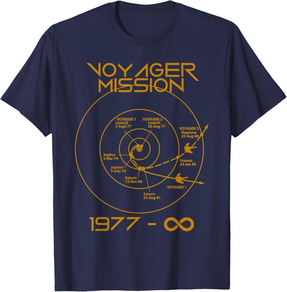 Voyager 1 And 2 Probes Outer Space Exploration Path Unisexs T Shirt Unisexs Cotton Tee Casual Summer Oversize Loose Trend Vintage
