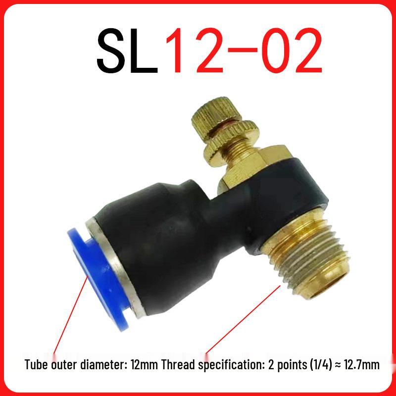 SL Throttle Valve L-Type Male Thread Pneumatic Quick Push-In Fitting, SL6-01/8-0210-03, Pneumatic Component.