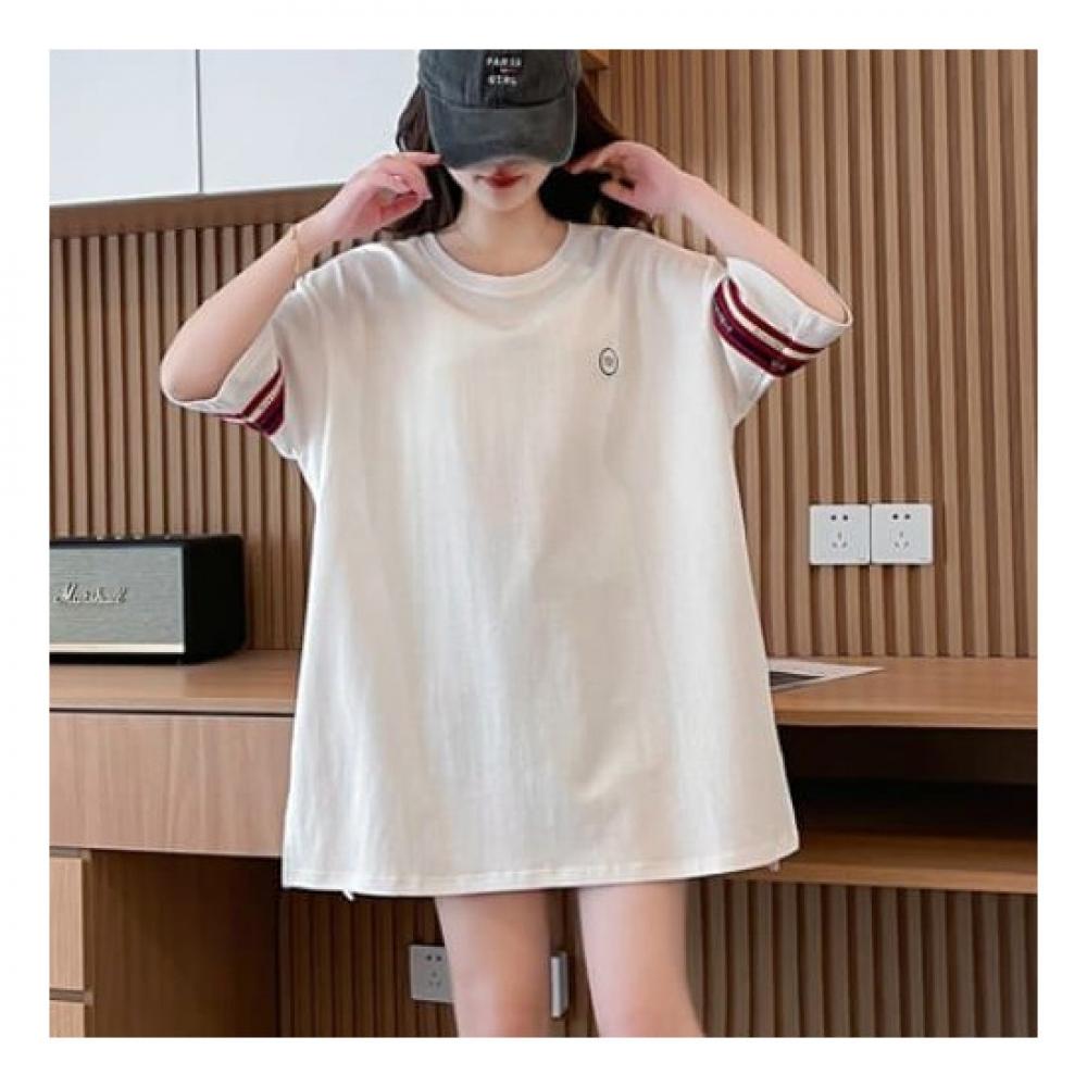 Navava Casual Simple Loose FiT Round Neck ShorT Sleeve T shirT nT1737