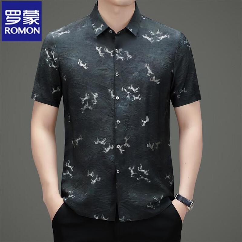 Romon Men s Casual Short Sleeve Shirt 170