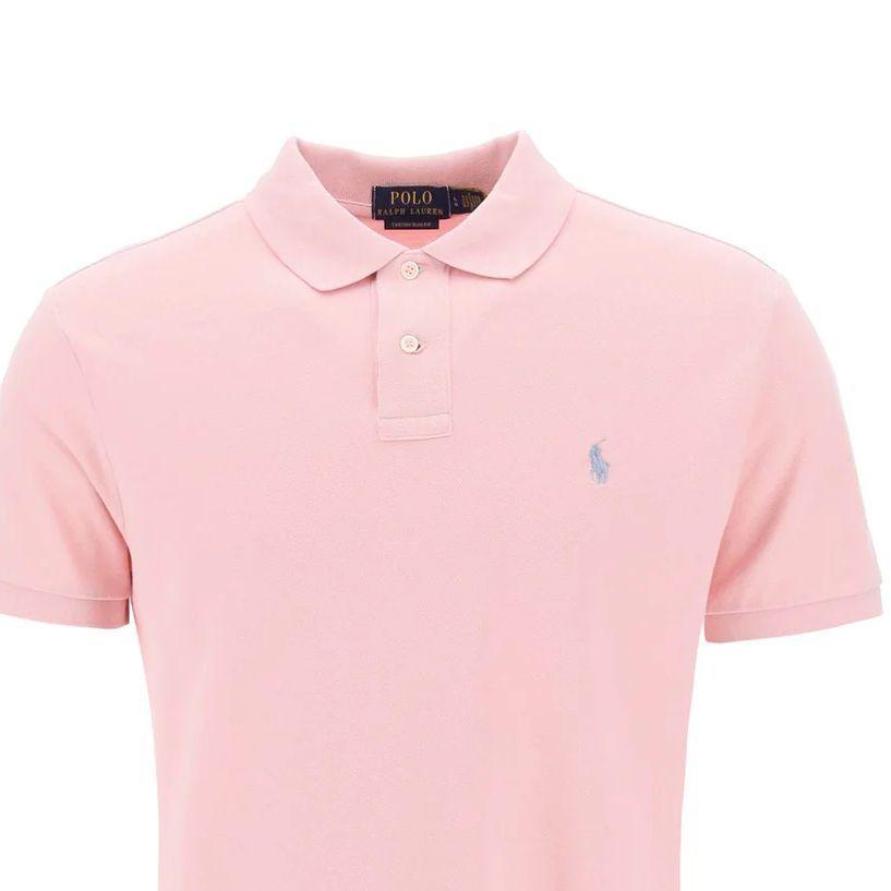 Polo Ralph Lauren Solid Color Square Collar Casual Short Sleeve Polo Shirt Men tops Pink 710680784CHNPK