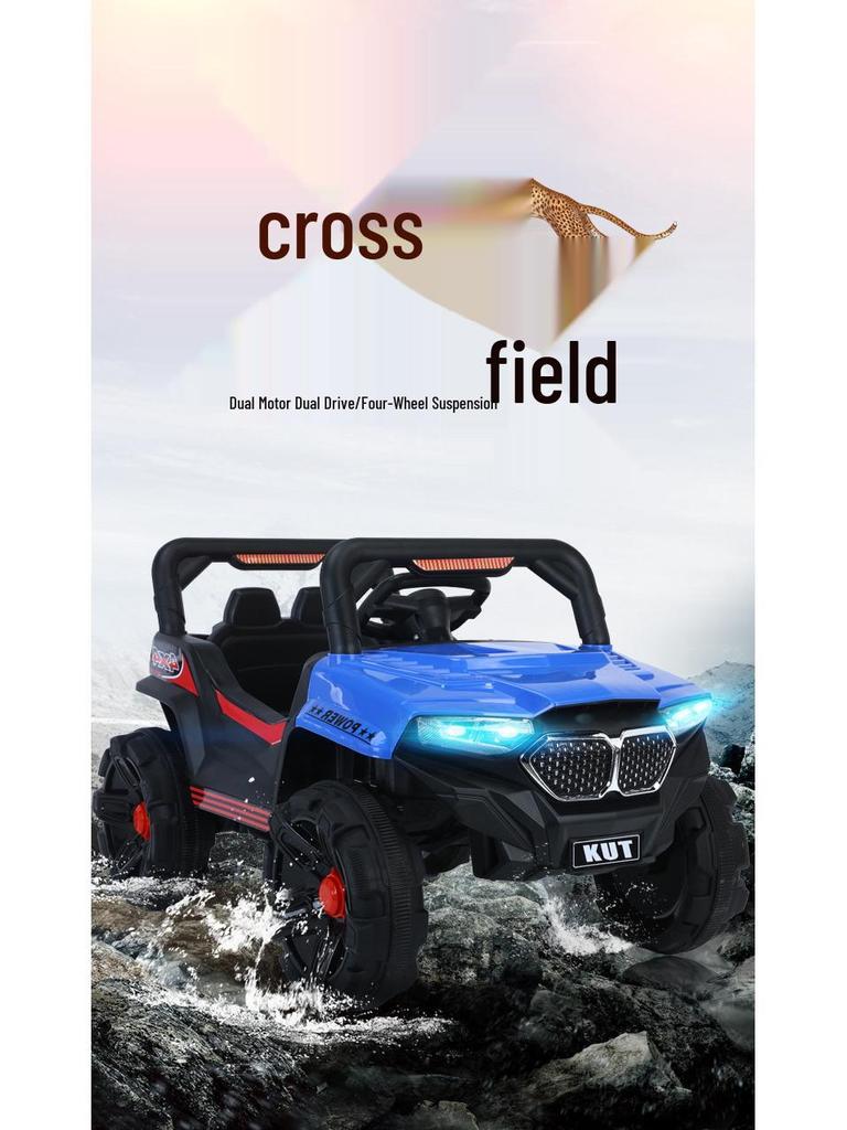 Kinder Elektro-Offroad-Auto mit Doppelantrieb - Fernbedienung, bietet Platz für zwei