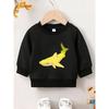 European sizes Adorable Banana Whale Print Design, Soft And Comfortable Thin Round-Neck Sweatshirt For Baby Girls Aged 0-3 Years.