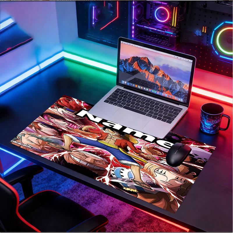 Custom Name Personalized Anime Pattern Mousepad, Laptop PC Desk Mat, Decorative Desk Mat for Home Keyboard Pad Gift