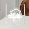 1pc Acrylic Nativity Scene Plaque - 'Oh Holy Night' Star Design - No Electricity Required, Collectible Figurine for Room and Desk Decor