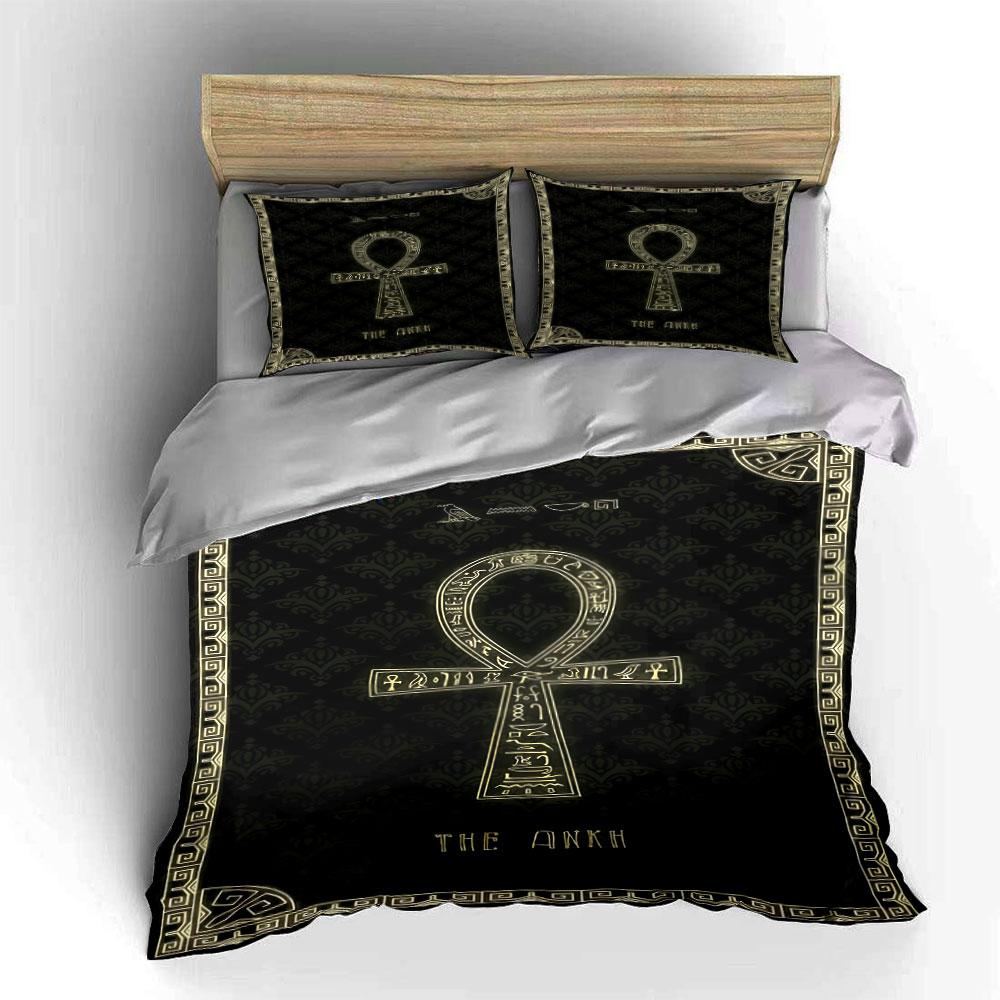 Gold Ankh and Hieroglyphs. Bedding Sets Duvet Cover Sets Duvet Covers Pillowcases(1 * Duvet Cover 2 * Pillowcases Without Duvet Insert)
