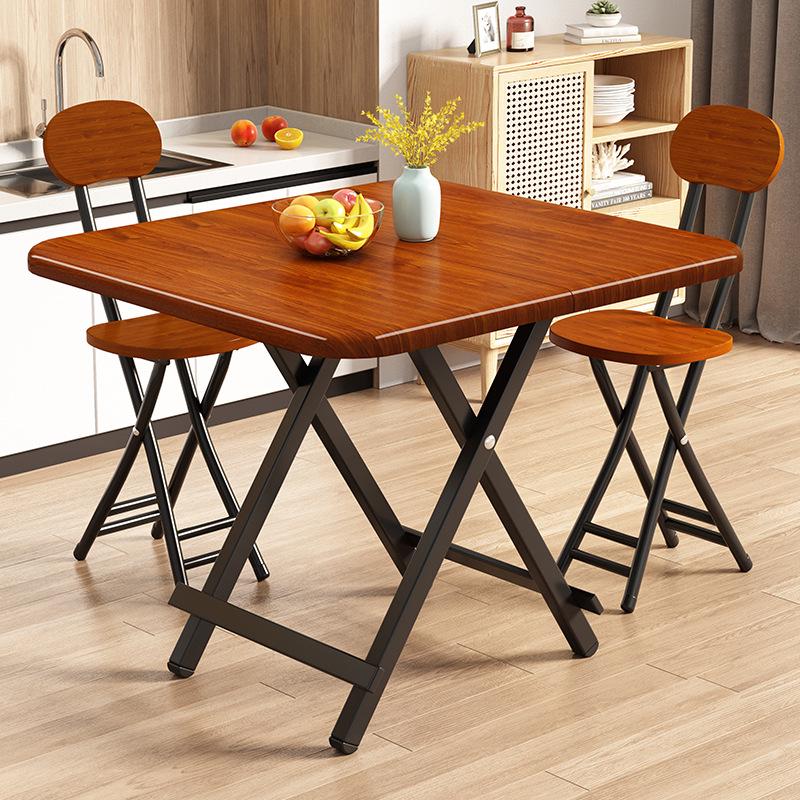 Portable Foldable Dining Table for Small Spaces - Square or Round Options for Apartments or Rental Rooms