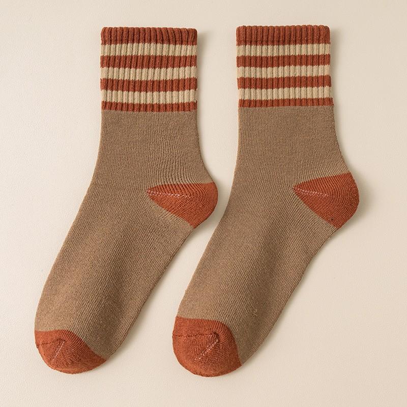 Autumn Winter Thicken Terry Mid-tube Socks Women's Warm Comfortable Unisex Couple Socks Breathable Home Sleeping Floor Socks