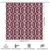 Red and white geometric shower curtain decor with patterned design for bathroom home kitchen accessories set includes hooks (24x