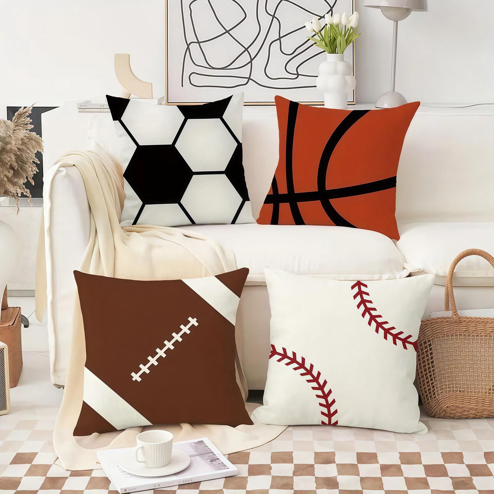 Пасхальный вышитый печатный комплект плоских подушек 4 предмета Подходит для дивана и украшения интерьера One Size белый 1290₽