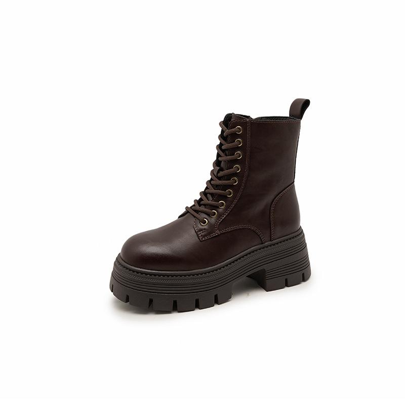 Platform Martin Boots Women's Winter 2025 New Heightening Casual Short Boots Versatile Velvet Fashion Boots Women's Shoes