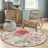 Bohemian Style Flower Round Rug Tropical Home Decor Non-Slip  Carpet Indoor Outdoor Decor Mat for Living Room Bedroom Kitchen