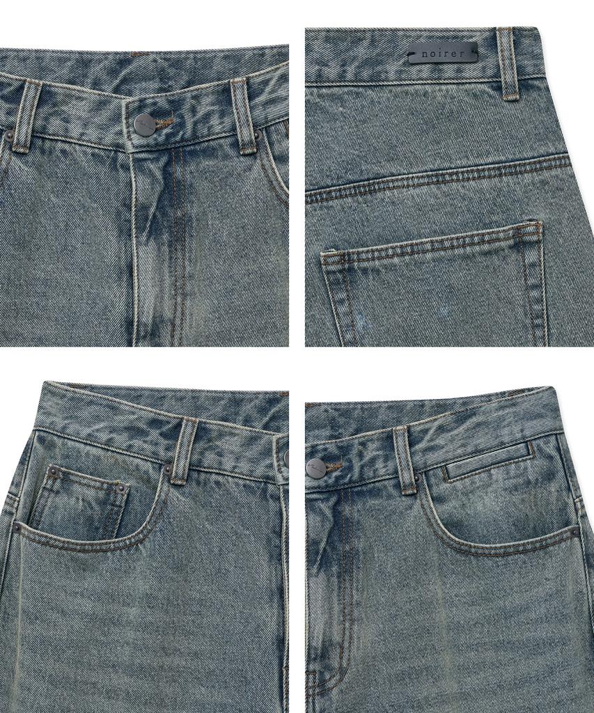 NOIRER Classic Wide Denim Pants (Light Blue)