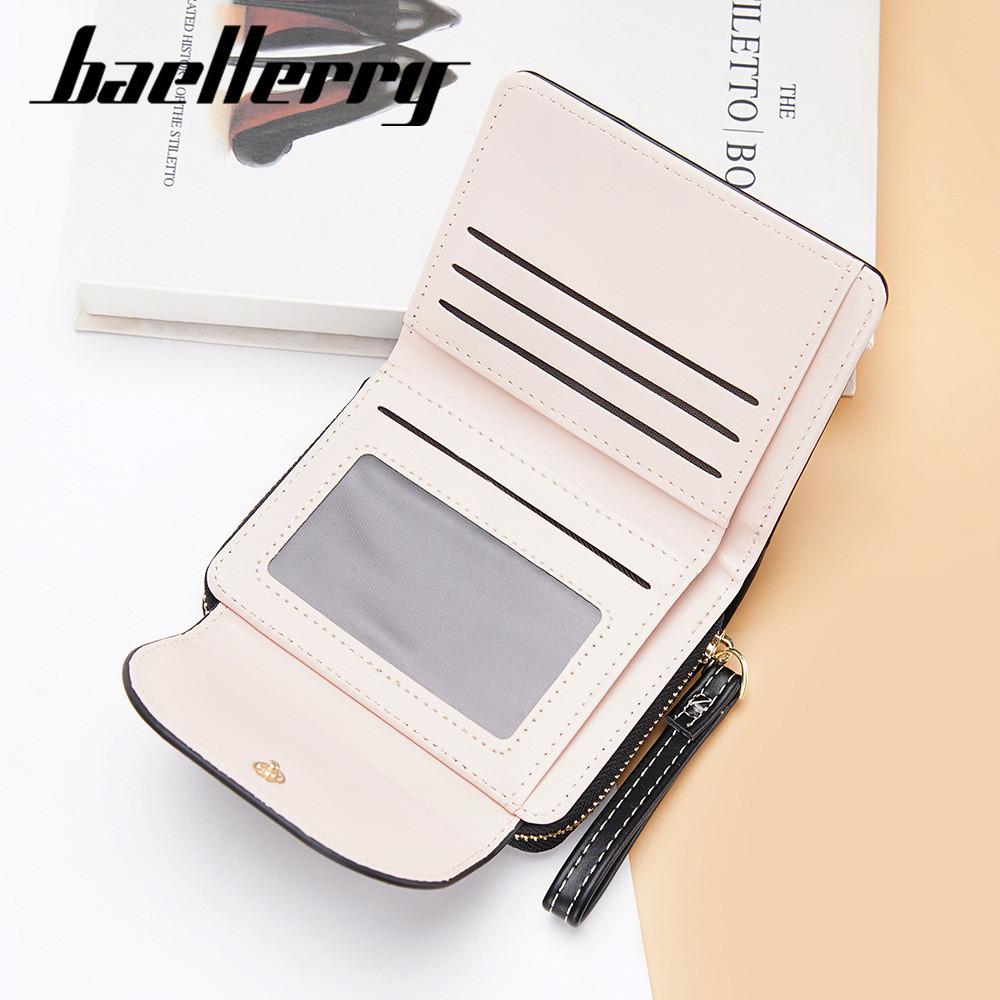 Womens Fashion Card Holder With Pu Fabric And Double Fold For Casual Day