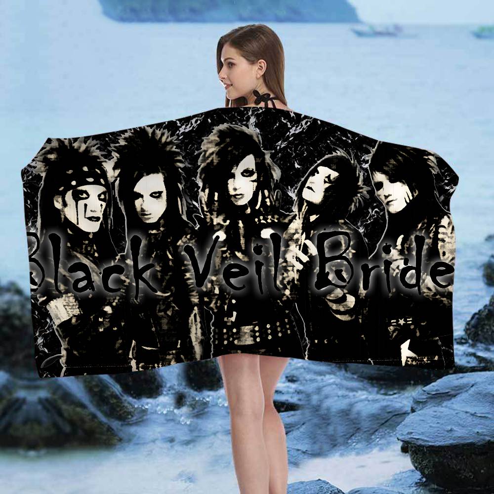 Rock Band B-Black V-Veil B-Brides Mikrofaserdecke Schnelltrocknende Strandtücher Übergröße Druck Super Saugfähiges Poolhandtuch
