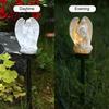 Outdoor Garden Art Statue Solar Angel Light, Waterproof Pathway Retro Lighted Praying Villa Backyard Lighting with Stake for Patio Lawn Walkway