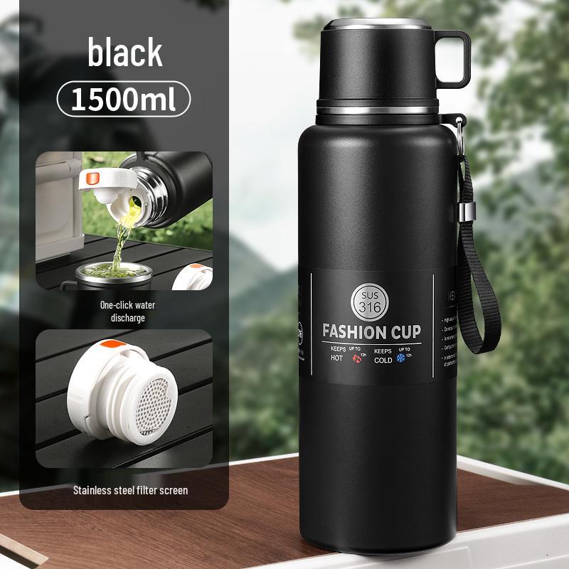 Stainless Steel Insulated Thermos for Men & Women - Large Capacity, Portable Travel Water Kettle