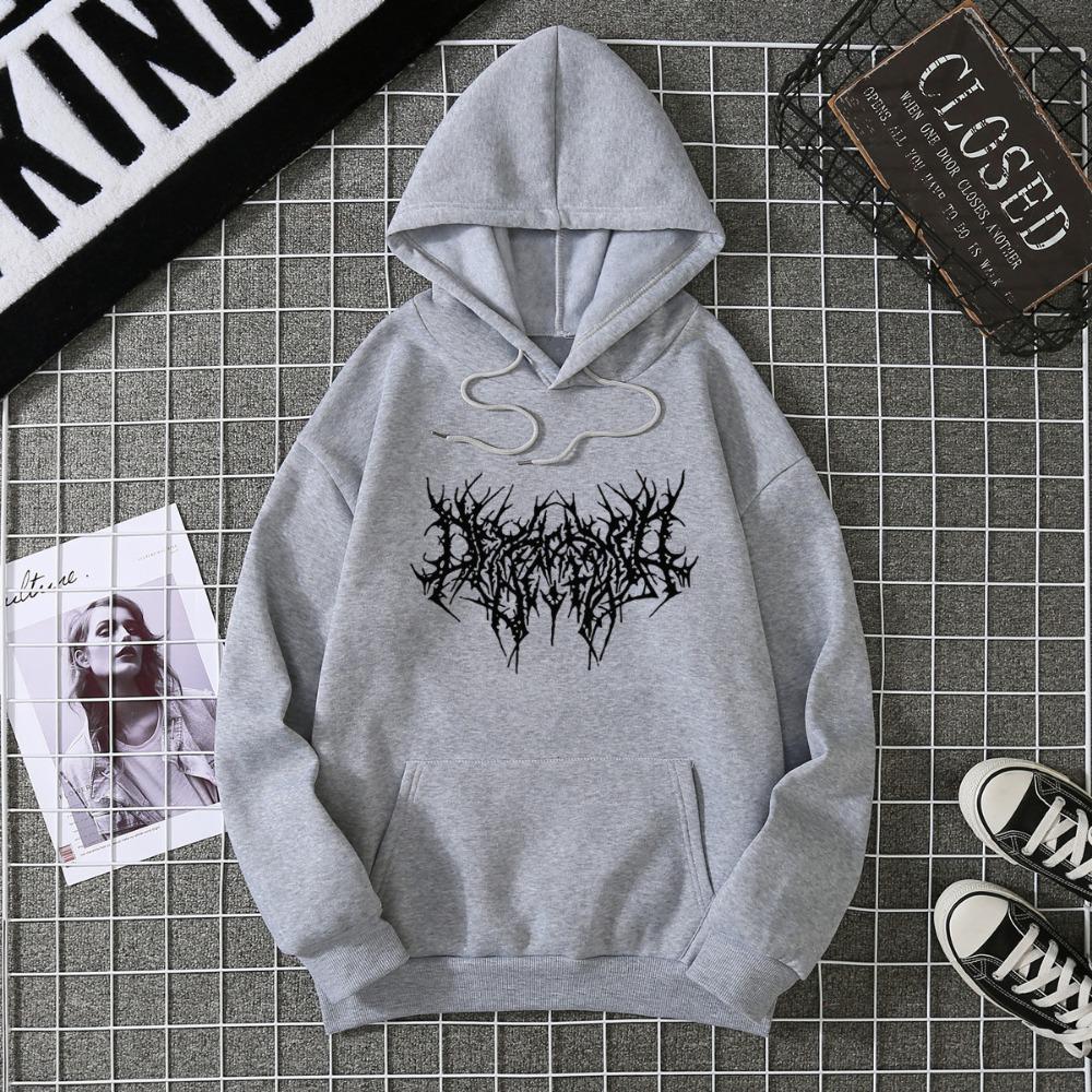 Mingxin Clothing Fleece Hooded Sweater Women's European and American Style American Autumn and Winter Pattern Printing Loose 2025 Student Jacket