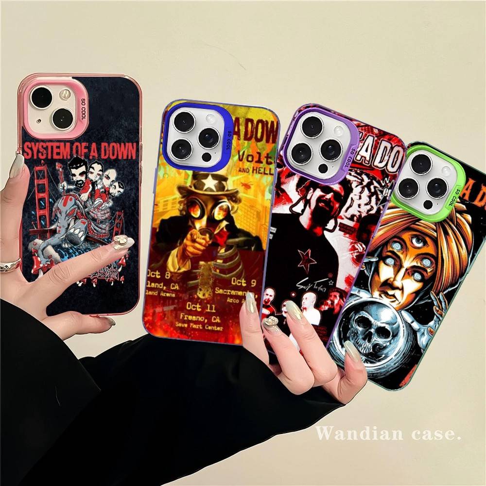 Metal Band System Of A Down For IPhone 17 16 15 14 13 12 11 Pro Max Plus Matte Color Back Phone Cover