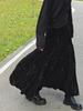 Elegant High-Waisted Dark Purple Velvet Mermaid Skirt - Slimming Autumn/Winter Style with Large Hem