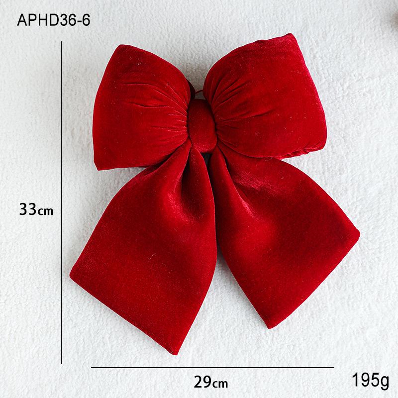 Red Velvet Christmas Bow Ornament for Tree and Wedding Decoration
