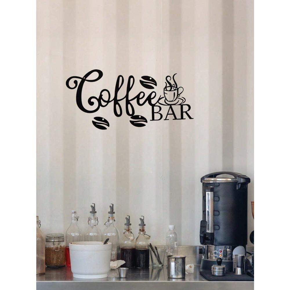 Vintage Metal Coffee Bar Sign, Rustic Wall Decor for Home Kitchen Coffee Shop Restaurant, Hanging Plaque for Cafe Porch Study Room