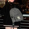 New MLB Monogram Collection Polyester Backpack Regular Unisex Black 3ABKL021N