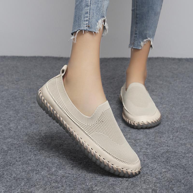 20252025 Popular woven large size women's shoes non-slip soft-soled casual shoes handmade breathable mother shoes