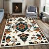 Extra Large Boho Area Mat Non Slip Backing Machine Washable Soft Plush Teal Blue Burnt Orange Black White Beige Living Room