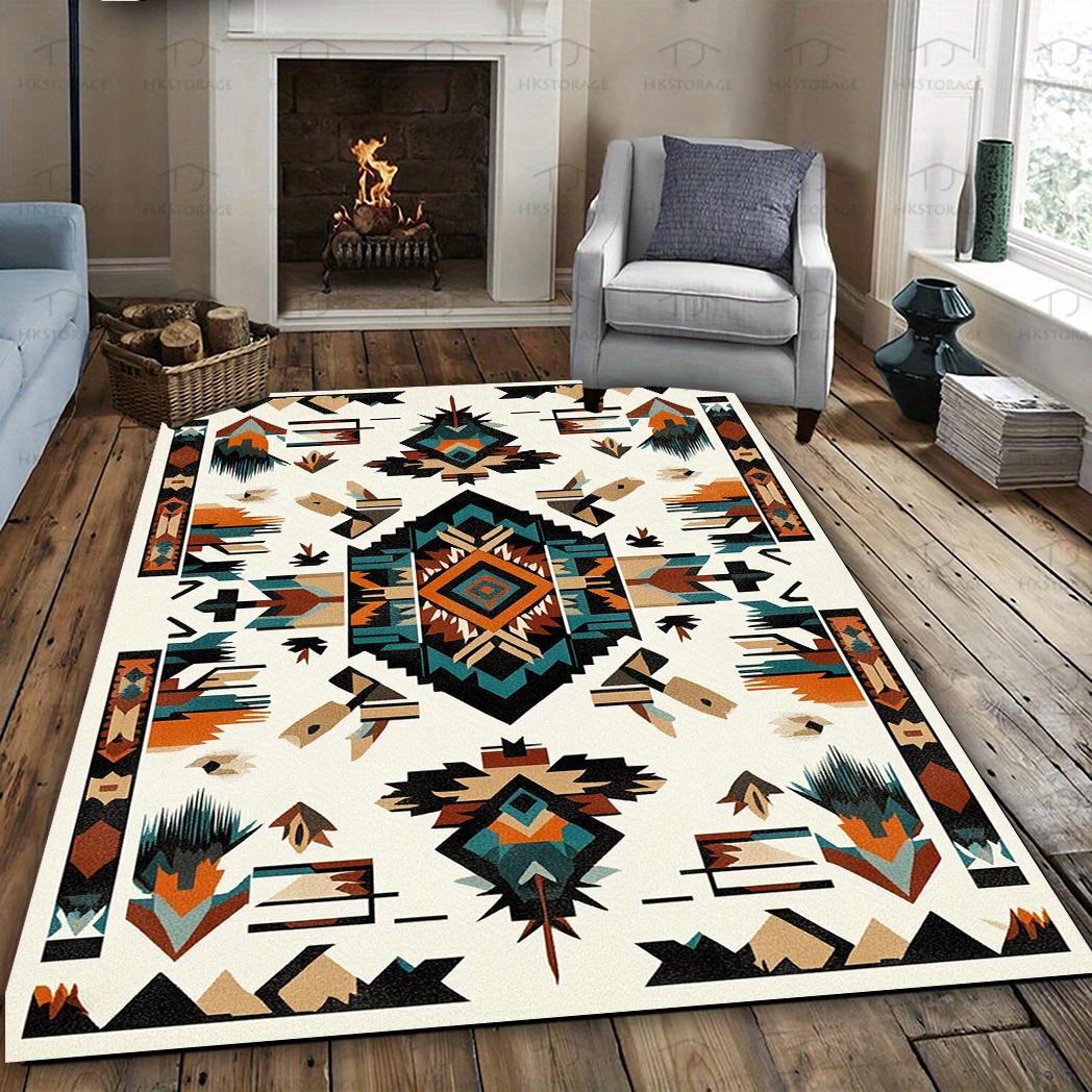 

Extra Large Boho Area Mat Non Slip Backing Machine Washable Soft Plush Teal Blue Burnt Orange Black White Beige Living Room 50x80cm20x31in
