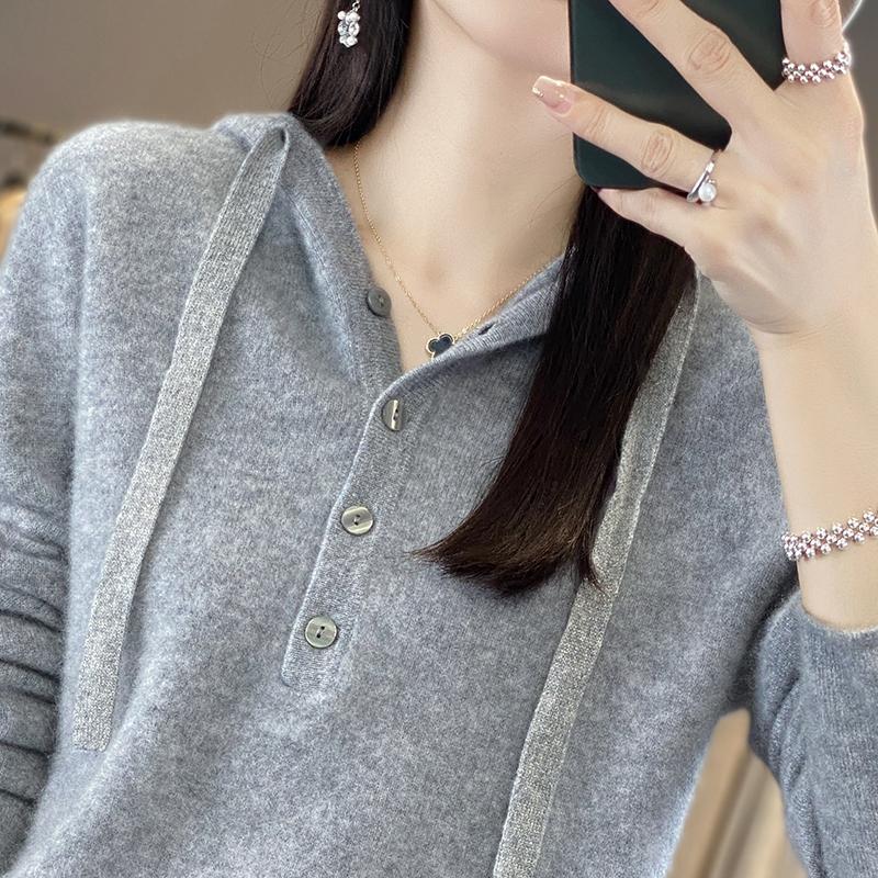 Women's Cashmere Sweater Qinghe Cashmere 30% Cashmere 70% Wool Women's Autumn and Winter Cashmere Pullover Soft and Warm