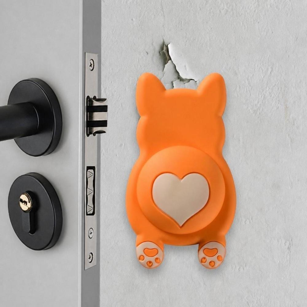 Silicone Wall Protector Cartoon Animal Doorknob Bumper Cute Door Handle Bumper Pad  for Home