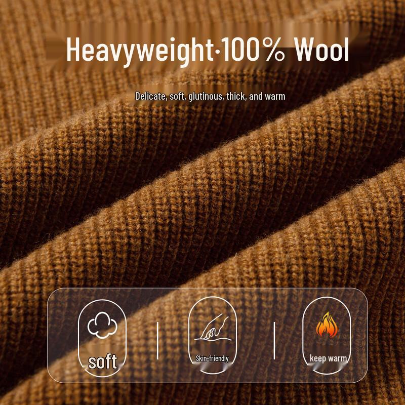 Hodo Men's 100% Merino Wool Half-Zip Turtleneck Sweater