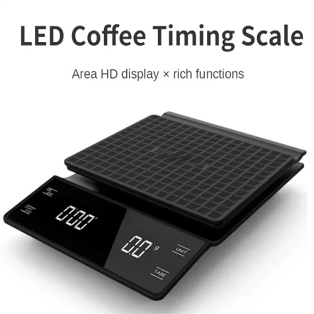 Digital Coffee Scale with Touchscreen, Pour-Over, Portable Timer, 3KG, Light Luxury Design
