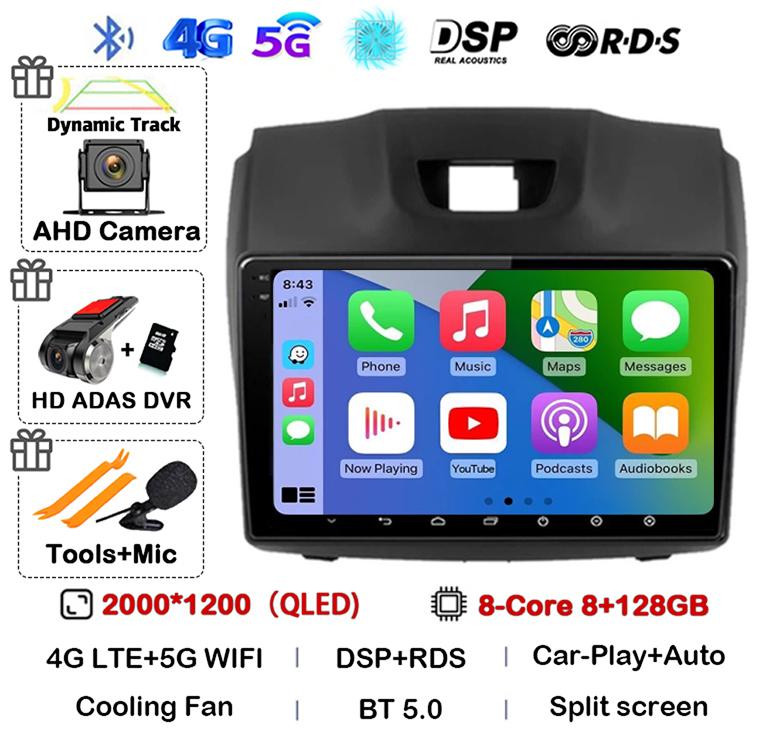 Android 14 Carplay Auto Car Radio For Chevrolet Holden S10 TRAILBLAZER COLORADO ISUZU DMAX GPS Multimedia Stereo Video Player 4G