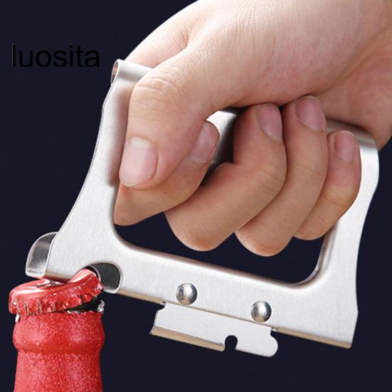 Stainless Steel Multifunctional Can Opener, Effortless Beer Bottle Opener Kitchen Supply