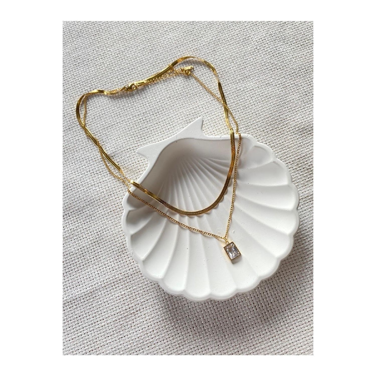 

Steel Double Stone Necklace золотий