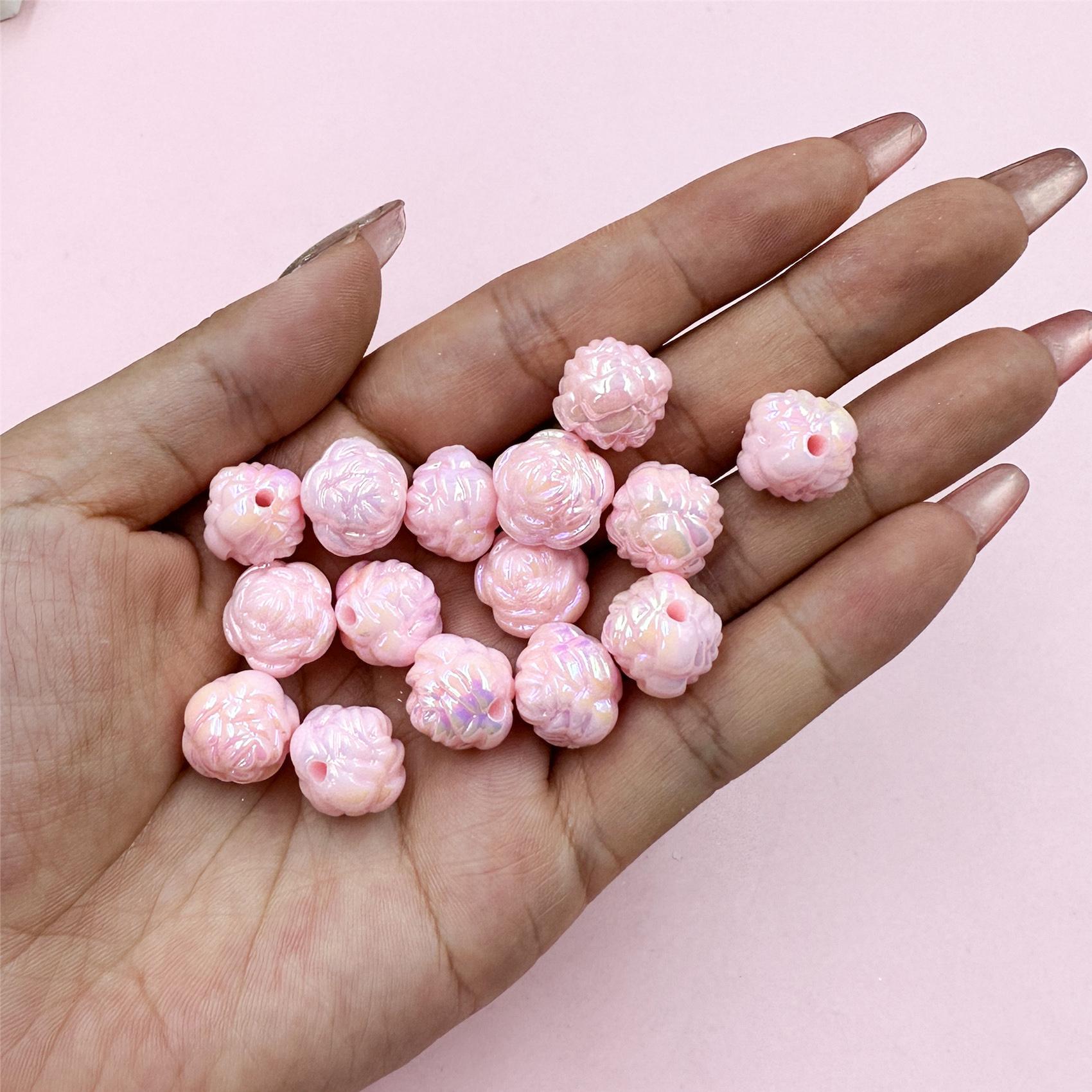 

15 шт. 16/14 мм свободные бусины для изготовления ювелирных изделий для ожерелья, браслетов «сделай сам», акриловые цветы, мода 14*13mm розовый