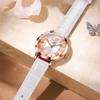 OLEVS Watch Rose Gold Dial with Quicksand Quartz White Women's - Popular, Cute, Sparkling, Diamonds, Movement, Waterproof, Luminous, Gift,