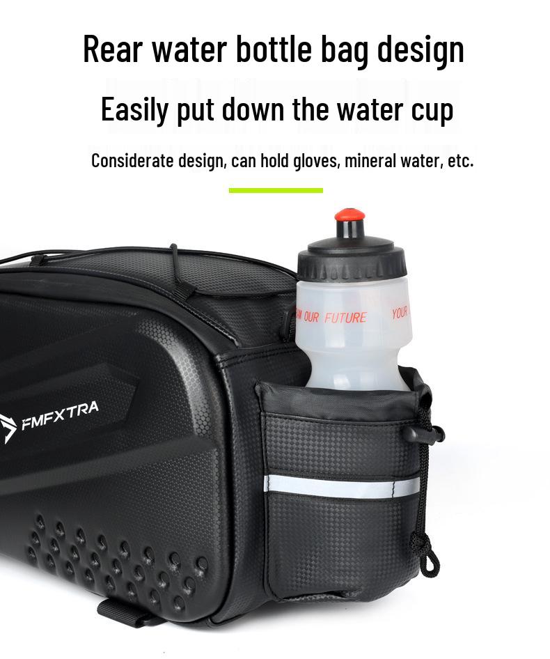 Mountain Bike Rear Rack Saddle Bag, 14L Hard Shell for Long-Distance Cycling Gear Storage.