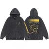 Übergroßer Kapuzenpullover Herren Streetwear Lockere Passform Baumwolle Schweres Material Wintergewaschen Vintage-Stil