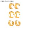 Gold Plated Geometric Titanium Steel Earrings - Elegant Cool Style for Women