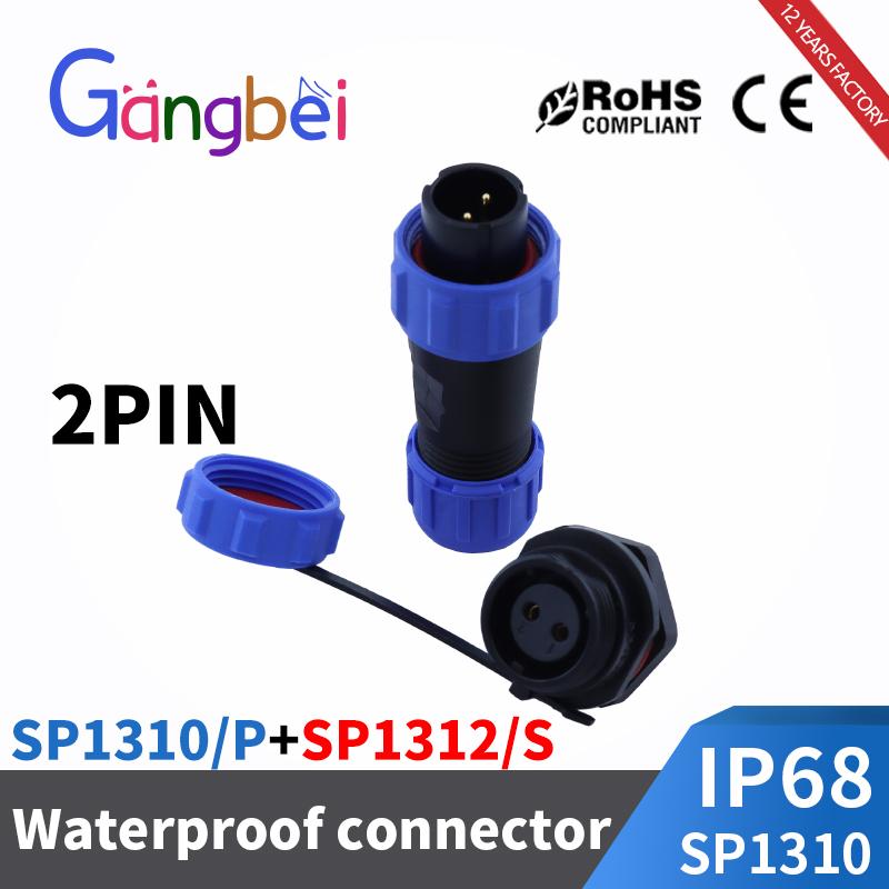 SP13 Waterproof Connector Male Plug Female Socket Panel Mount Wire Cable Connector Aviation Plug IP68 2/3/4/5/6/7/9 Pin GBDQA Plug Connectors 4
