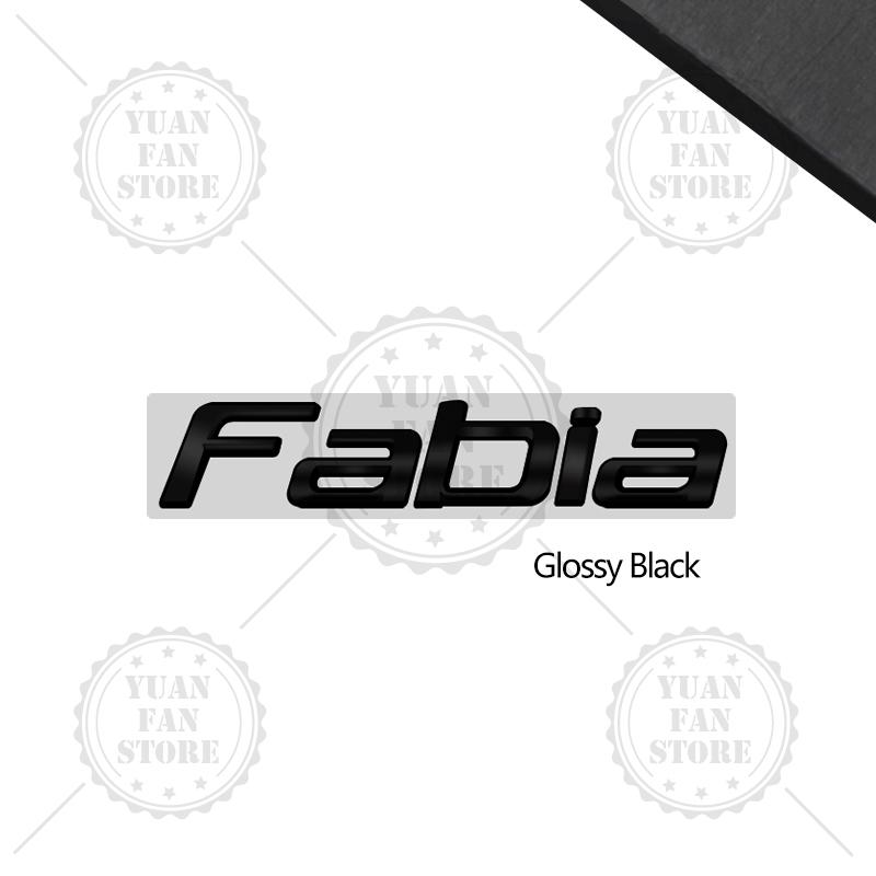 AHUQ1 Glossy Black For Skoda Octavia Rapid Kodiaq Karoq 4X4 Fabia Kamiq Superb Yeti Metal Badge 3D Stickers Car Trunk Body Decal