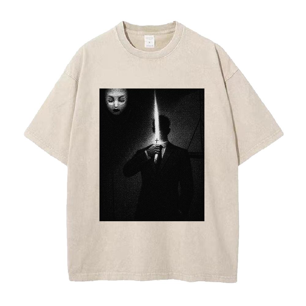 

Anime Jujutsu Kaisen T Shirt Hiromi Higuruma Washed Oversized Tshirt Men Clothing Summer Short Sleeve Cotton Tees Tops M