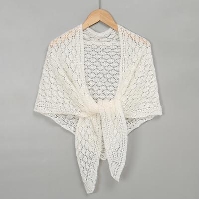 Striped Hollow Out Triangle Scarf Shawl Autumn Korean Style Sun Protection Cape Elegant Wraps Knitting Stripe Knitted Shawl