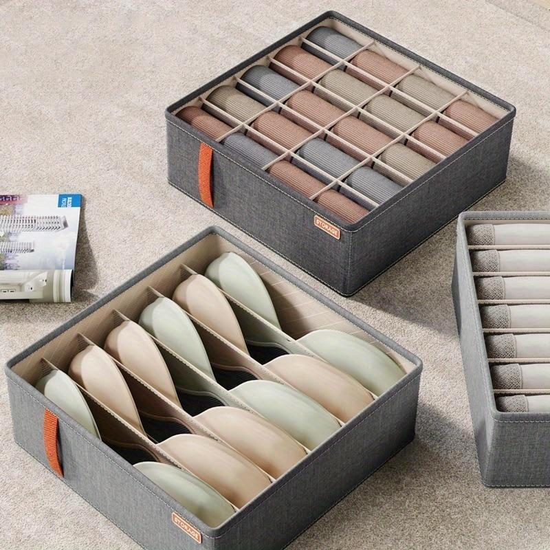 Foldable Compartment Storage Box Home Underwear Socks Fabric Compartment Storage Box Wardrobe Dust-proof Storage