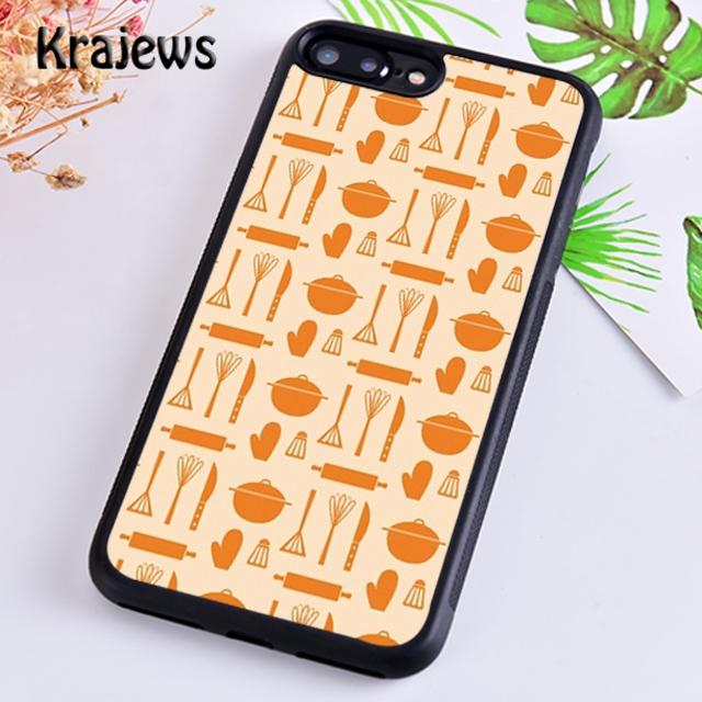 Krajews Vintage Baking Pattern Phone Case Cover For iPhone 17 Air 16 15 14 plus 11 12 13 pro max coque Shell Fundas