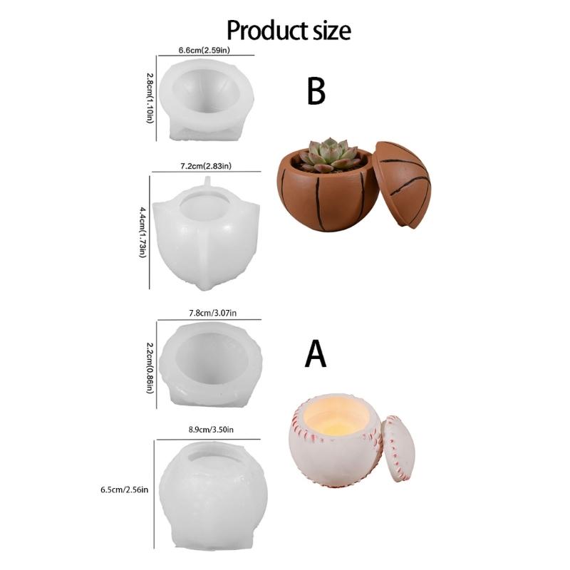 Basketball Baseball Silicone Candle Cup Molds For Handmade Candle Soap Concrete Planter Storage Box Making And Resin Art