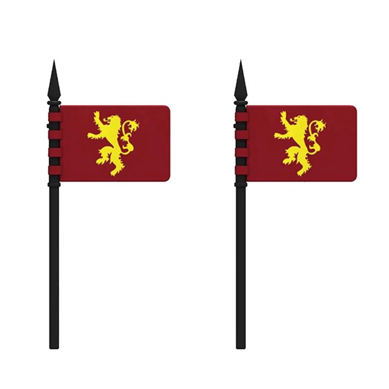 Medieval Knight Armored Troops Ancient Army Soldiers Mini Weapon Equipment Flag Model Building Blocks Kids Toys Birthday Gifts